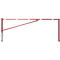 Swing barrier | for casting in concrete, hot-dip galvanized and red coated with white reflecting rings | clear width: 3500 mm | for padlock